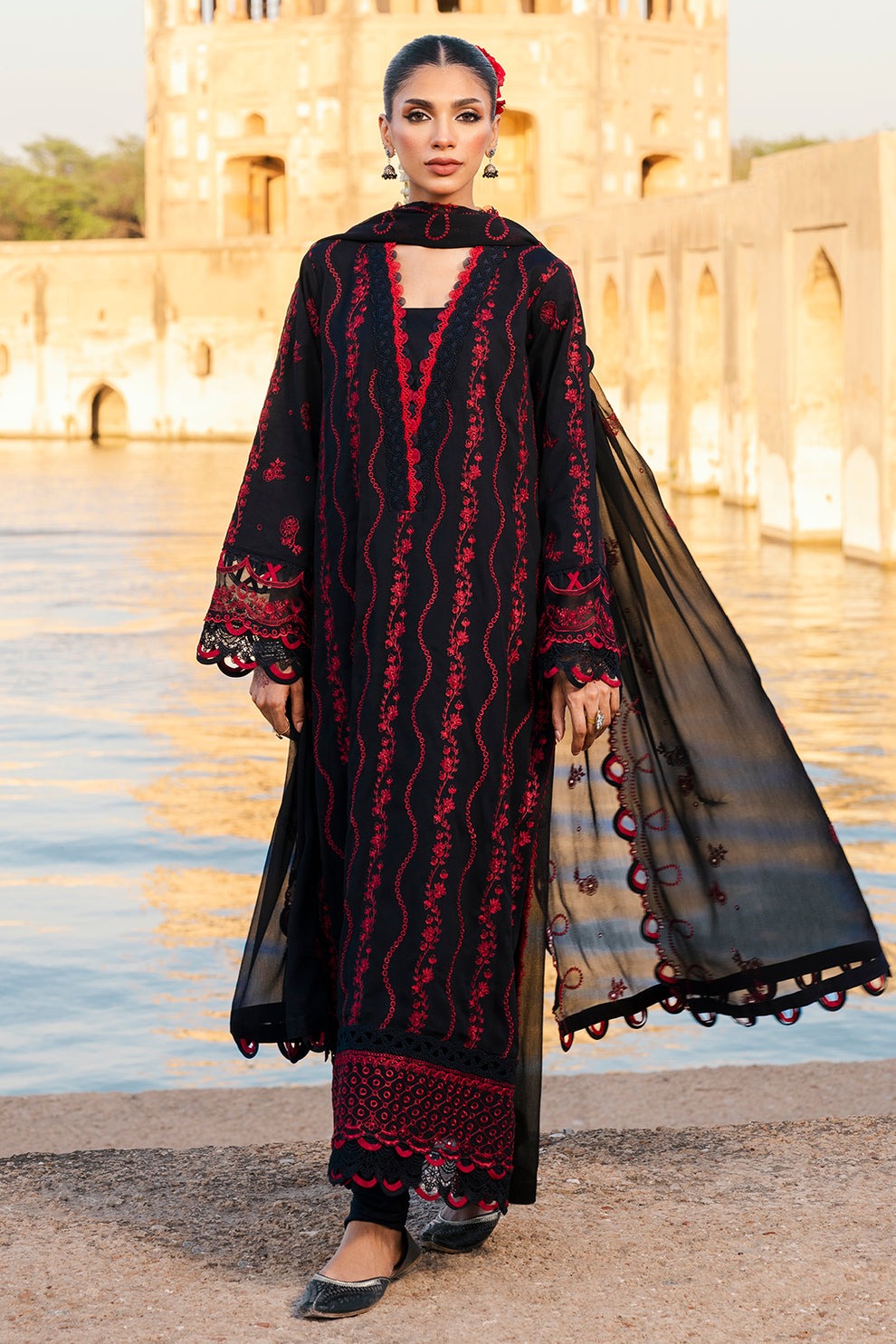 Embroidered Shirt Shalwar Dupatta - CHIKANKARI