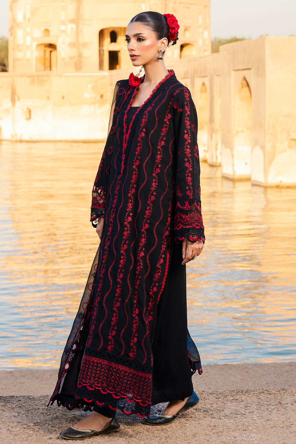 Embroidered Shirt Shalwar Dupatta - CHIKANKARI