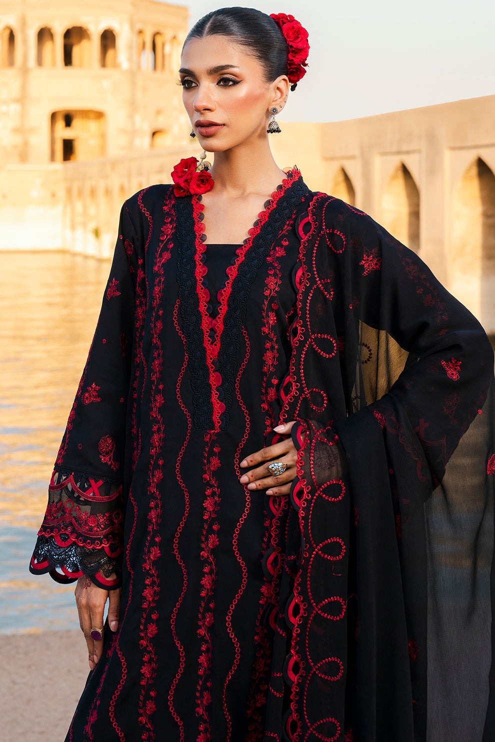 Embroidered Shirt Shalwar Dupatta - CHIKANKARI