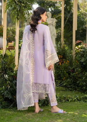 Elegant Lilac Long Kurta Set – Cotton Net Top with Cotton Trouser