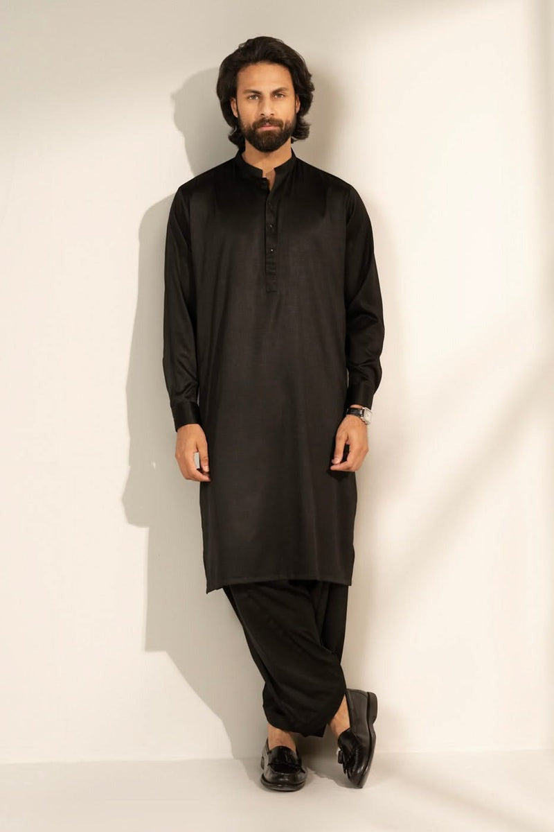 Slim Fit Blended Kurta with Band Collar – Modern Traditional Wear