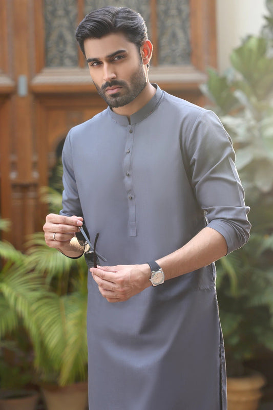 Blue Wash & Wear Kurta Pajama – Classic Comfortable 2-Piece Traditional Wear