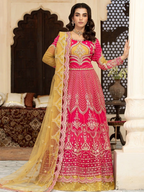 Blush Pink Organza Pishwas with Raw Silk Trousers