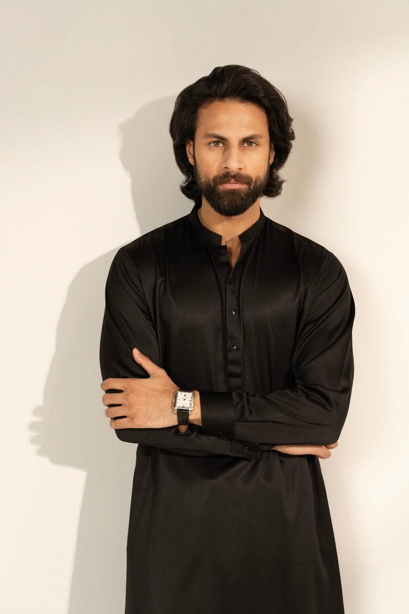 Slim Fit Blended Kurta with Band Collar – Modern Traditional Wear