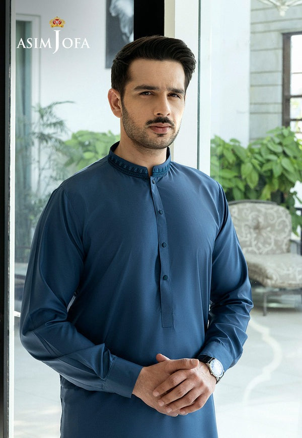 Blue Blended Shalwar Kameez – Classic 2-Piece Comfortable Traditional Wear