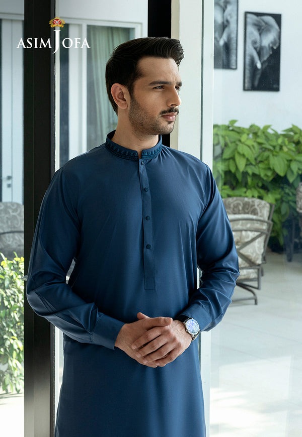 Blue Blended Shalwar Kameez – Classic 2-Piece Comfortable Traditional Wear