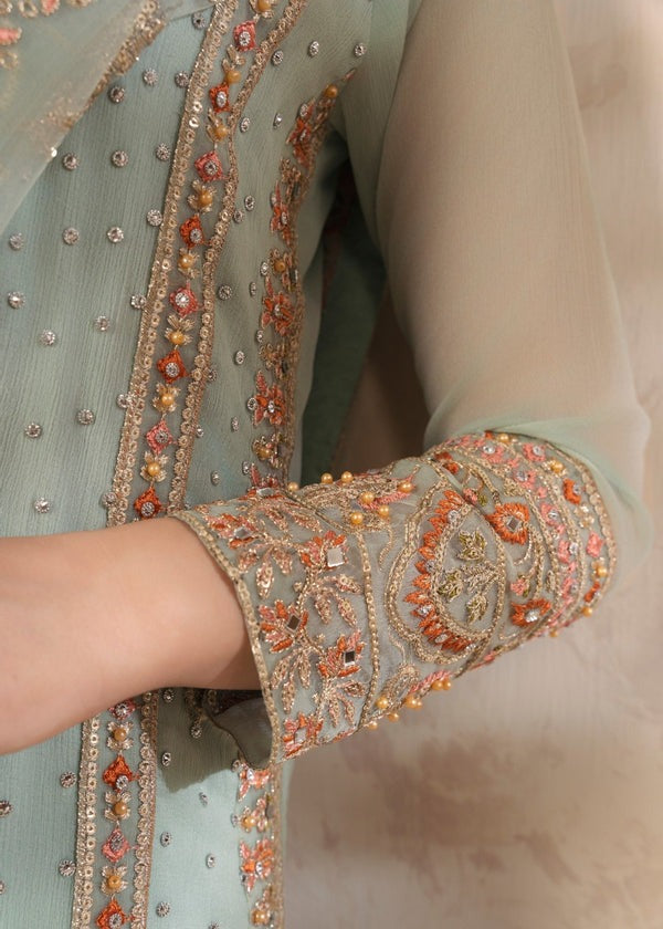 Luxury Aghajaan Studio Chiffon 3-Piece Embroidered & Hand-Embellished Suit