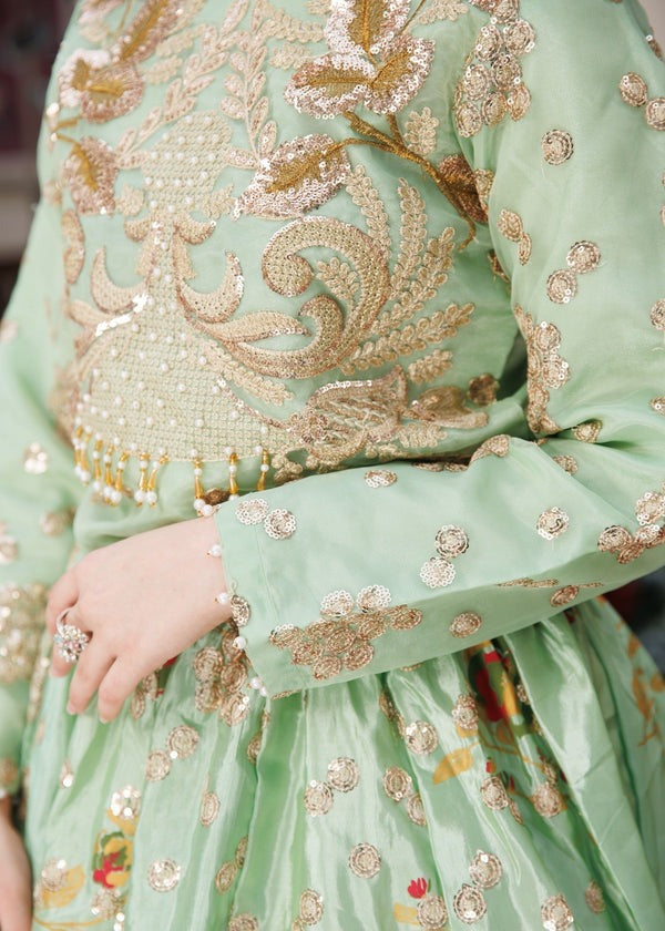 Radiant Elegance – Embroidered Organza Kurti & Tefeta Silk Lehenga Ensemble