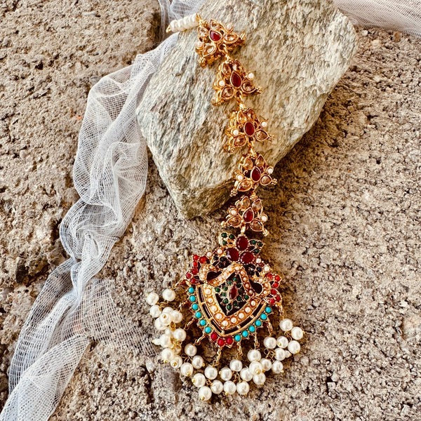 Multicolor Magic – Nauratan Dazzle Earrings & Tikka Set _ JEWELRY