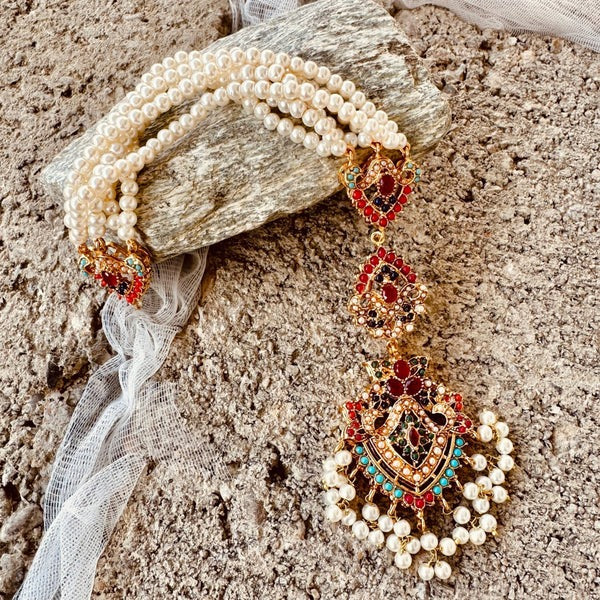 Multicolor Magic – Nauratan Dazzle Earrings & Tikka Set _ JEWELRY