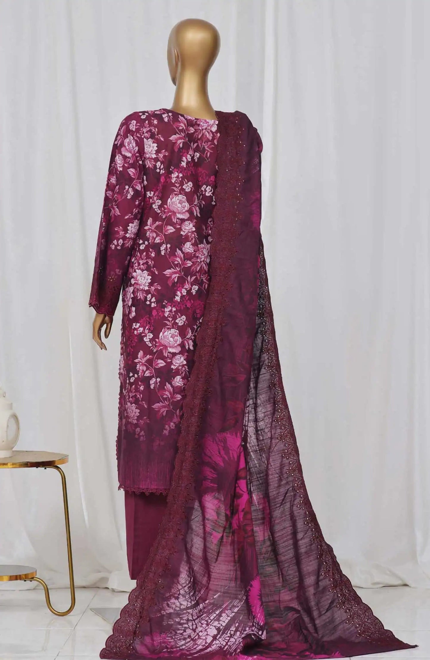 Laser Cut & Chikankari Embroidered Khaddar 3-Piece Suit