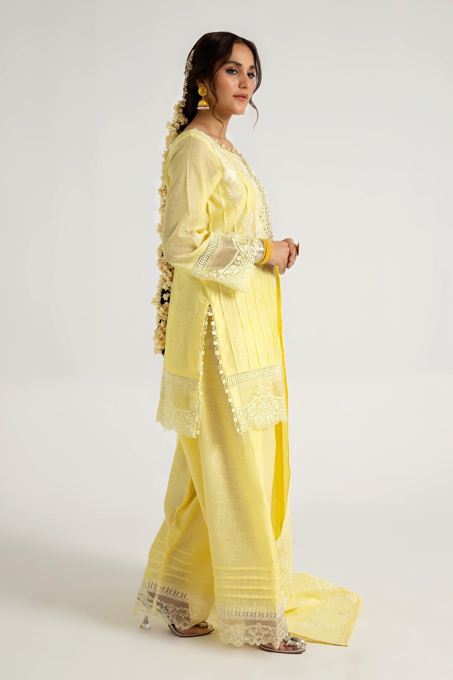 “Sunlit Elegance” evokes the bright yellow shade and festive vibe - “This outfit is perfect for Eid celebrations in Australia”