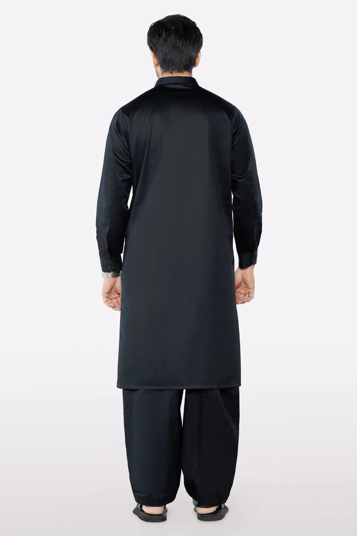 Classic Black Cotton Shalwar Kameez – Comfortable 2-Piece Traditional Wear