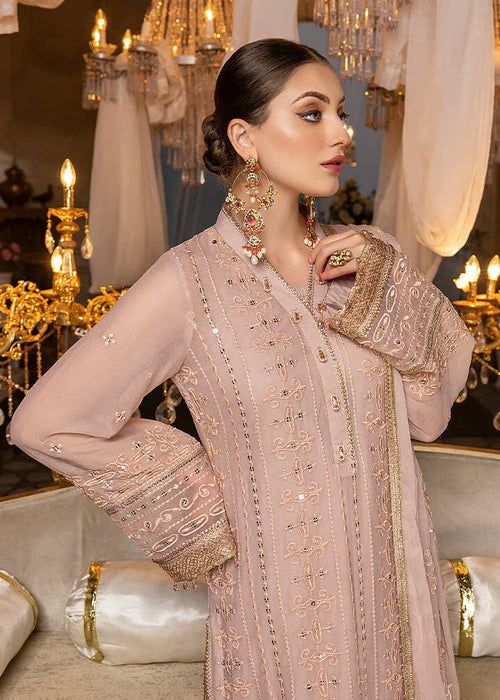 Tea Rose – Embroidered Chiffon Unstitched 3Pc Suit -