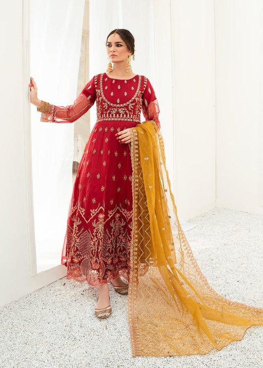 Maroon Luxe Adda Work Organza 3-Piece Suit