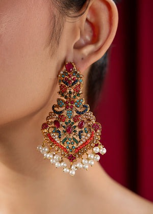 Satrangi Shingar Earrings & Tikka