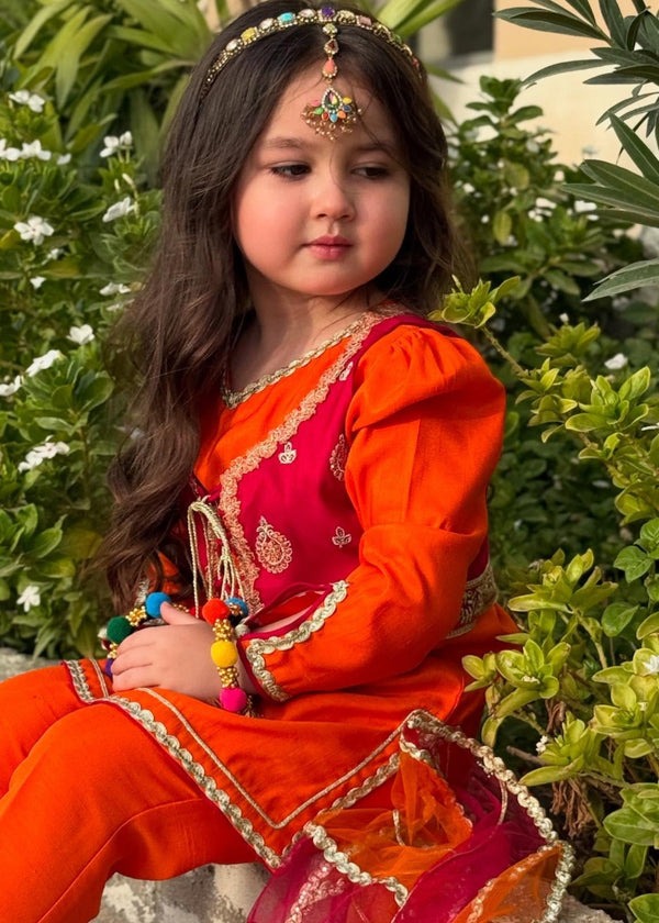 Vibrant Orange Festive Outfit