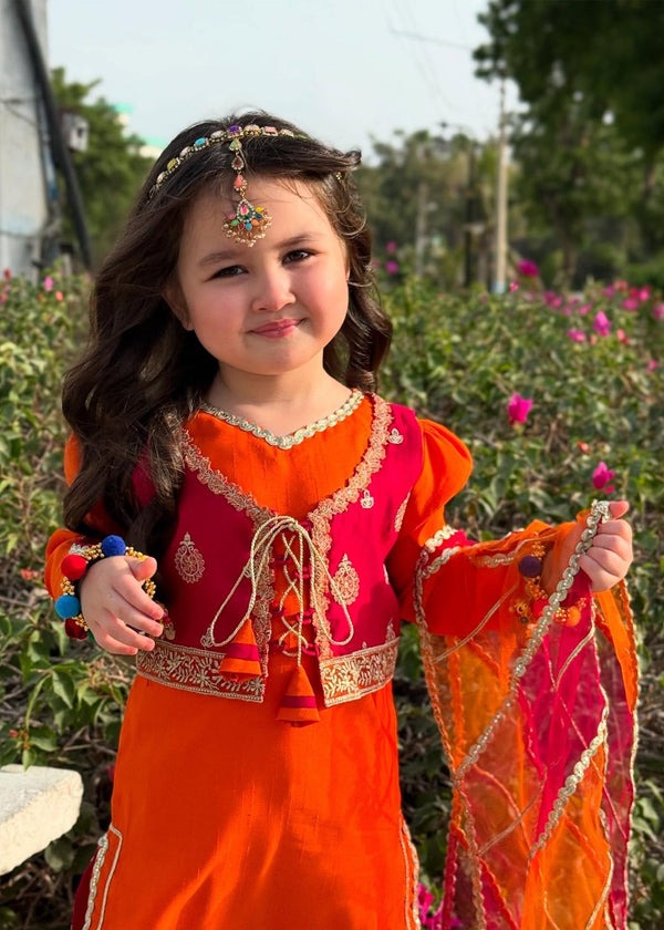 Vibrant Orange Festive Outfit