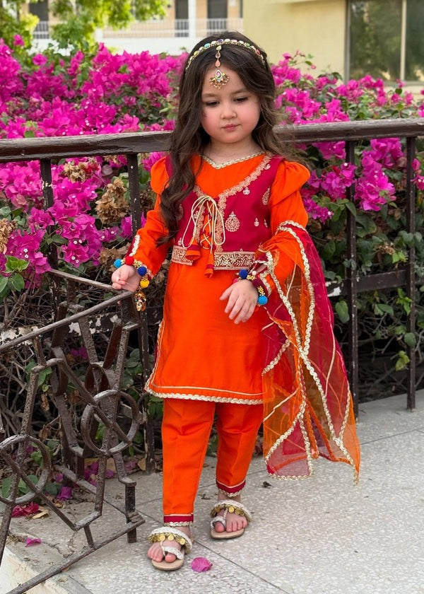 Vibrant Orange Festive Outfit
