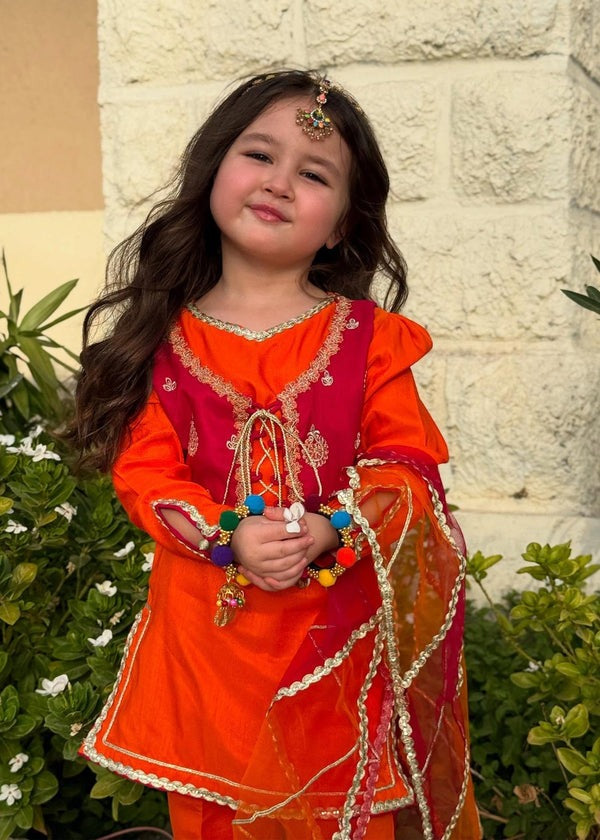 Vibrant Orange Festive Outfit