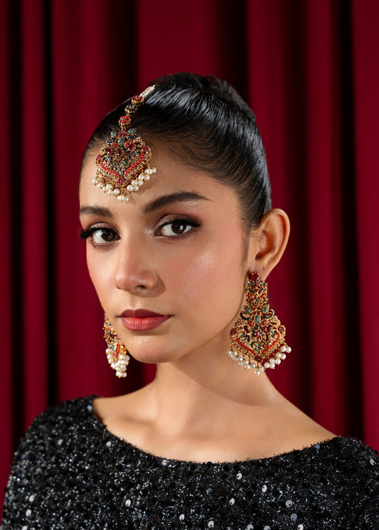 Satrangi Shingar Earrings & Tikka