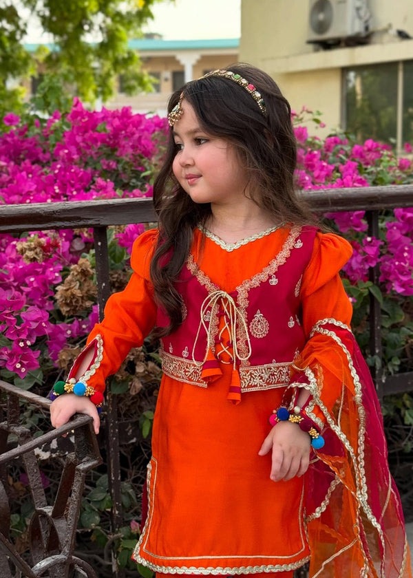 Vibrant Orange Festive Outfit