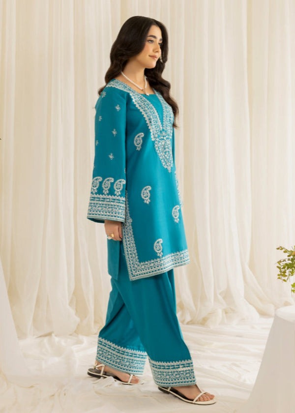 Cotton Embroidered Shirt with Farshi Shalwar