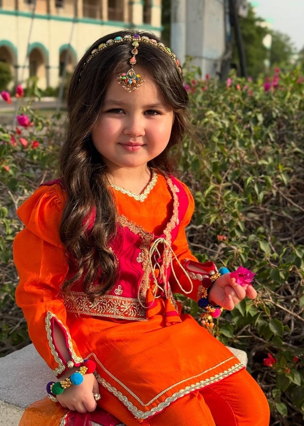 Vibrant Orange Festive Outfit