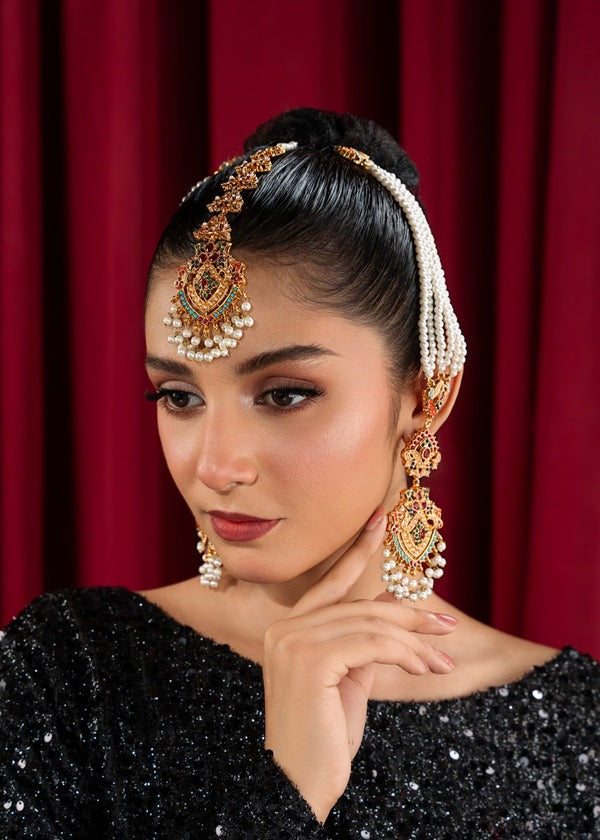 Multicolor Magic – Nauratan Dazzle Earrings & Tikka Set _ JEWELRY