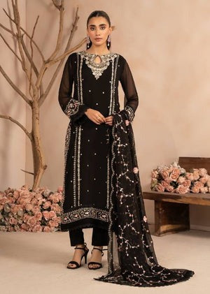 Luxury chiffon sequence embroidered 3pc suit