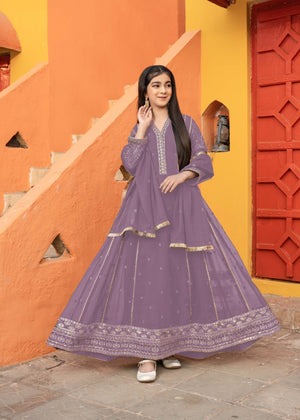 Radiant Glam Chiffon Kalidar with Sitara Detailing