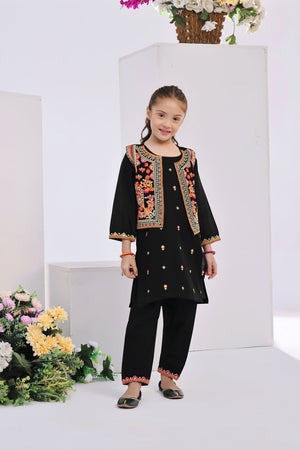 Lawn kurta in Black (8-9Y)