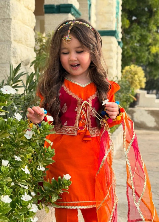 Vibrant Orange Festive Outfit