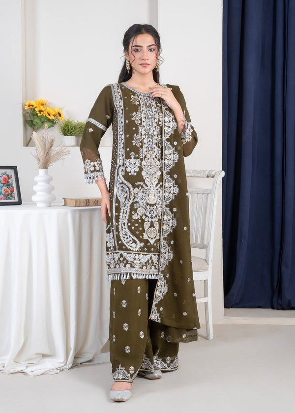 Silver Radiance Chiffon Ensemble