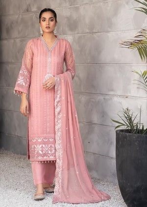 Luxury chiffon sequence embroidered 3pc suit with embroidered organza dupatta